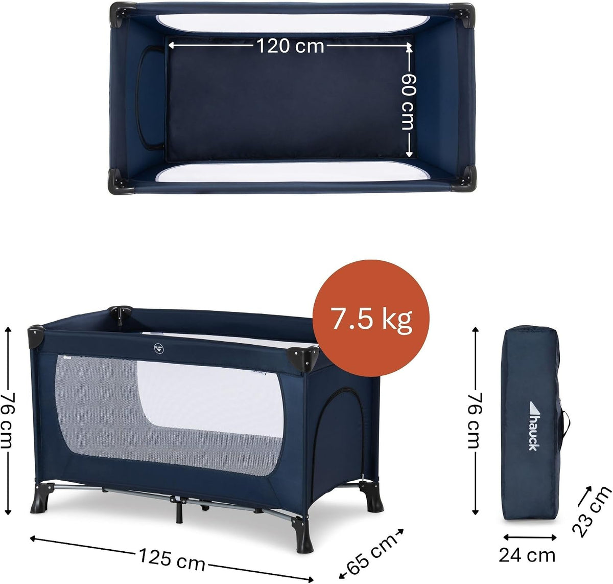 Hauck Dream N Play Plus łóżeczko turystyczne 120x60 do15kg