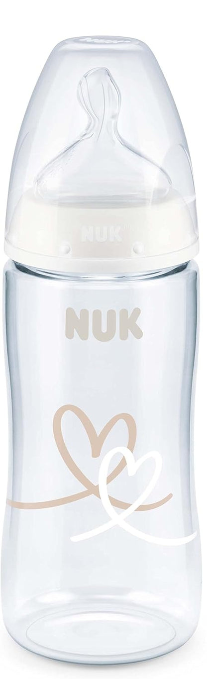 NUK First Choice+ bottle 300 ml teat M medium flow 0-6 m HEARTS