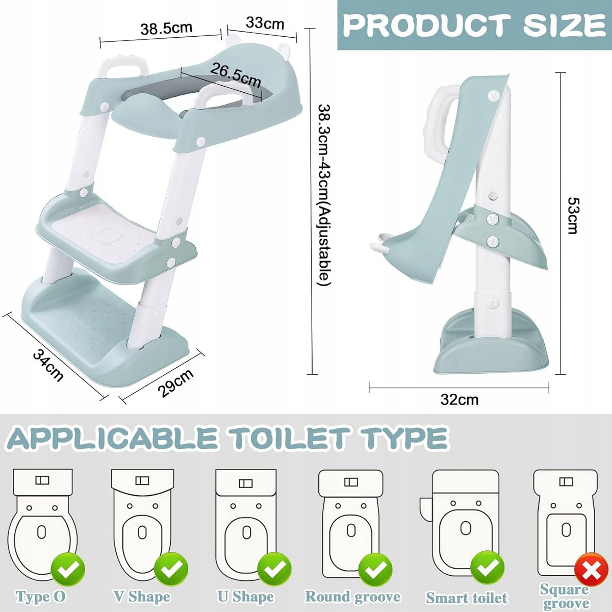 MUOIVG toilet seat cover with steps