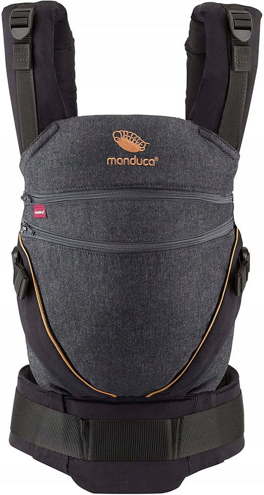MANDUCA XT nosidełko klamrowe bawełna organiczna, nosidełko Manduca XT Cotton denim black/toffee