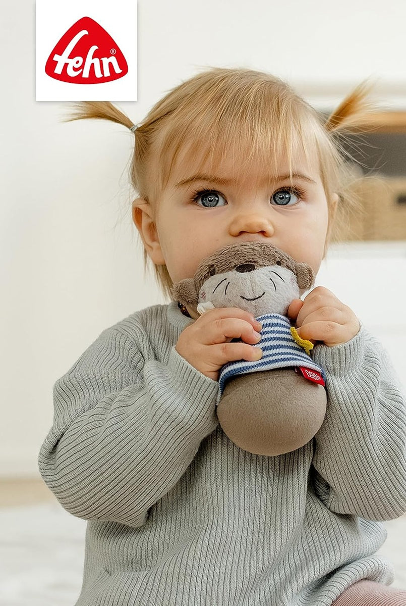 FEHN Otter roly-poly non-tipping rattle toy, 15 cm
