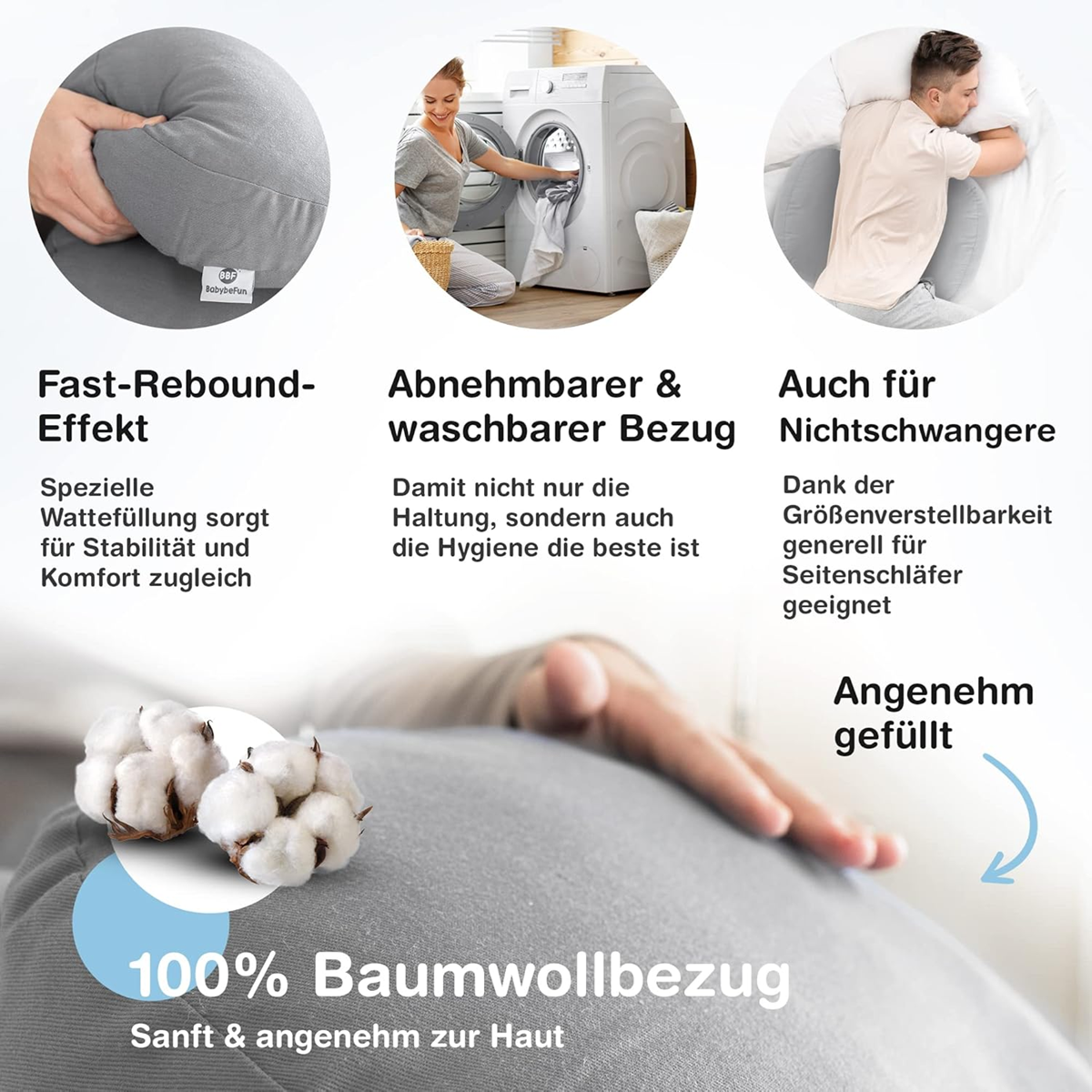 BABYBEFUN těhotenský polštář kompaktní