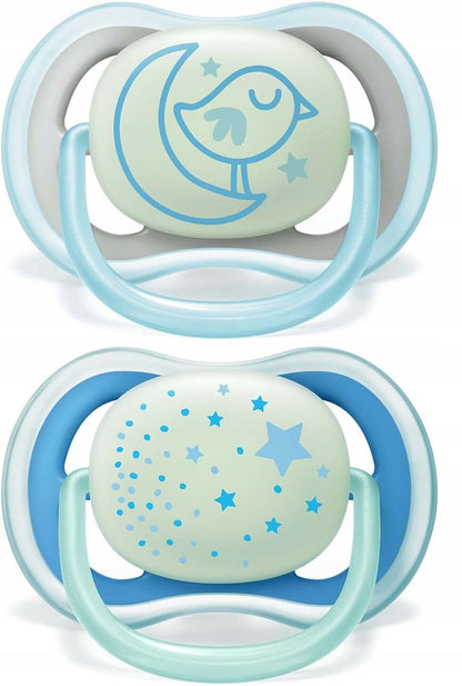 PHILIPS AVENT Ultra Air Night dudlíky x 2 6-18 měsíců svítící