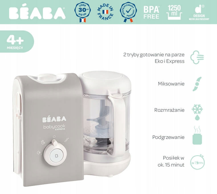 BEABA Babycook Express 4 w 1 parowar, mikser, rozmrażacz, podgrzewacz