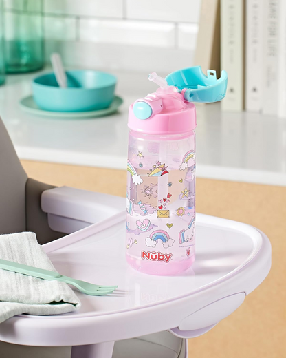 NUBY Straw Cup bottle with unicorn motif