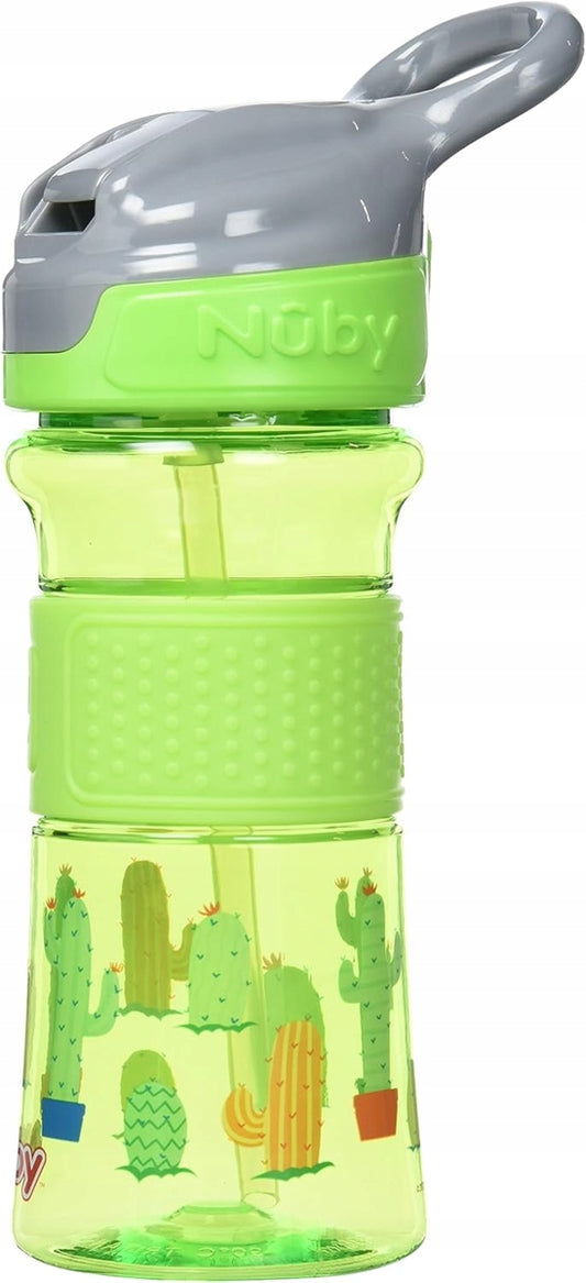 NUBY Flip-it Cup cană Tritan anti-vărsare cu pai și muștiuc, 3 luni+, 360 ml