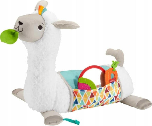 FISHER-PRICE GLK39 Lama do zabawy na brzuszku 34 x 45 cm, zabawka dla niemowląt 0+, biała lama z akcesoriami