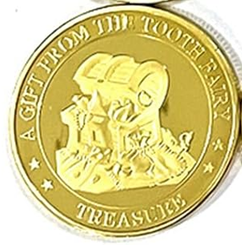 BRADOC Νεράιδα των Δοντιών επιχρυσωμένο μεταλλικό νόμισμα κάτω από το μαξιλάρι 4 cm ΘΗΣΑΥΡΟΣ