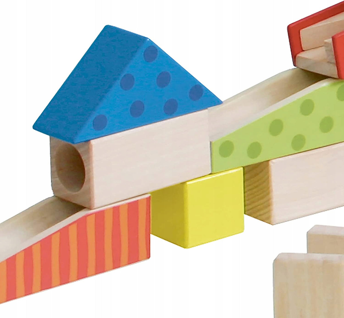 ROBA wooden marble run building blocks, 100 pcs.