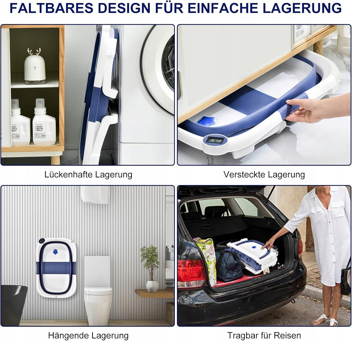 GLENMORE wanienka składana z odpływem i termometrem – zdjęcie produktu 4