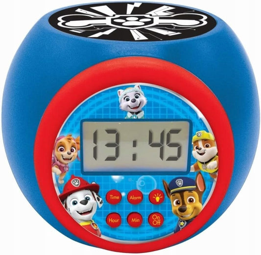 LEXIBOOK Paw Patrol projektor 3 barvy a budík s LCD displejem