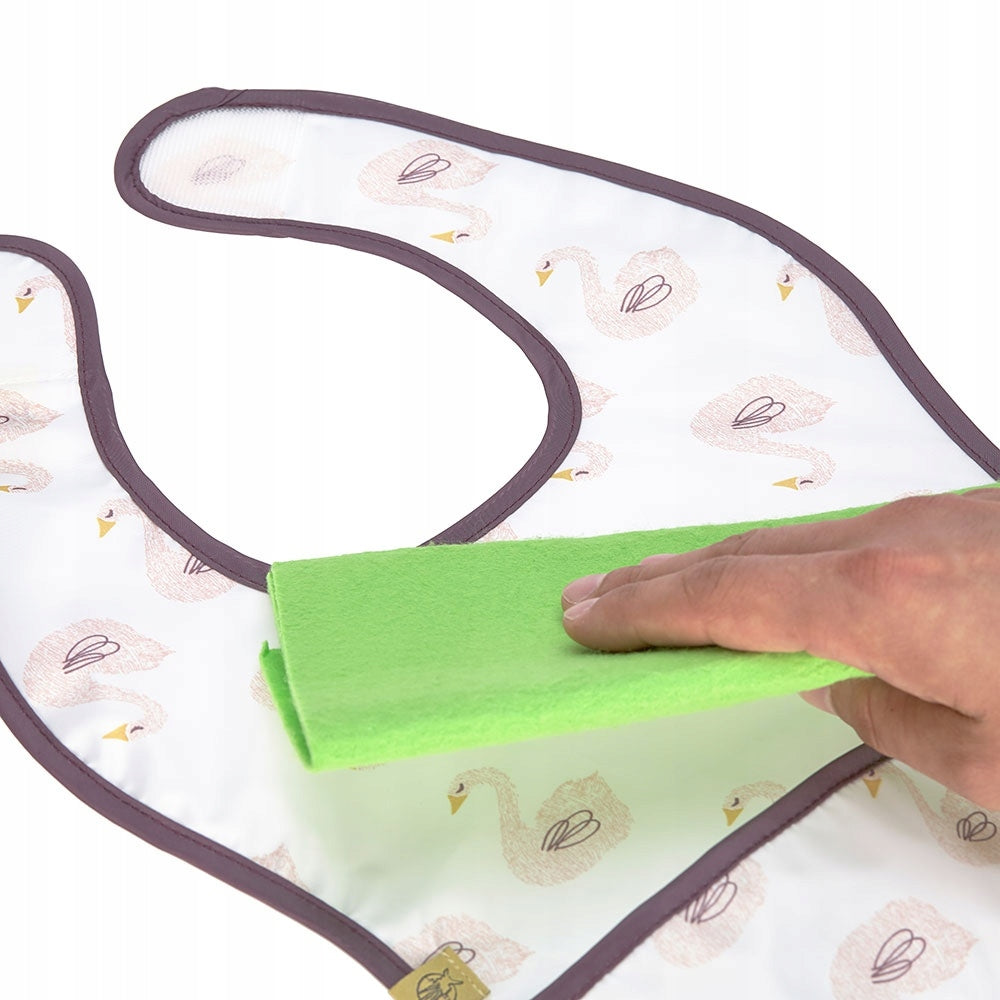 LASSIG plastic bib with hook-and-loop fastening and pocket, 6–24 months