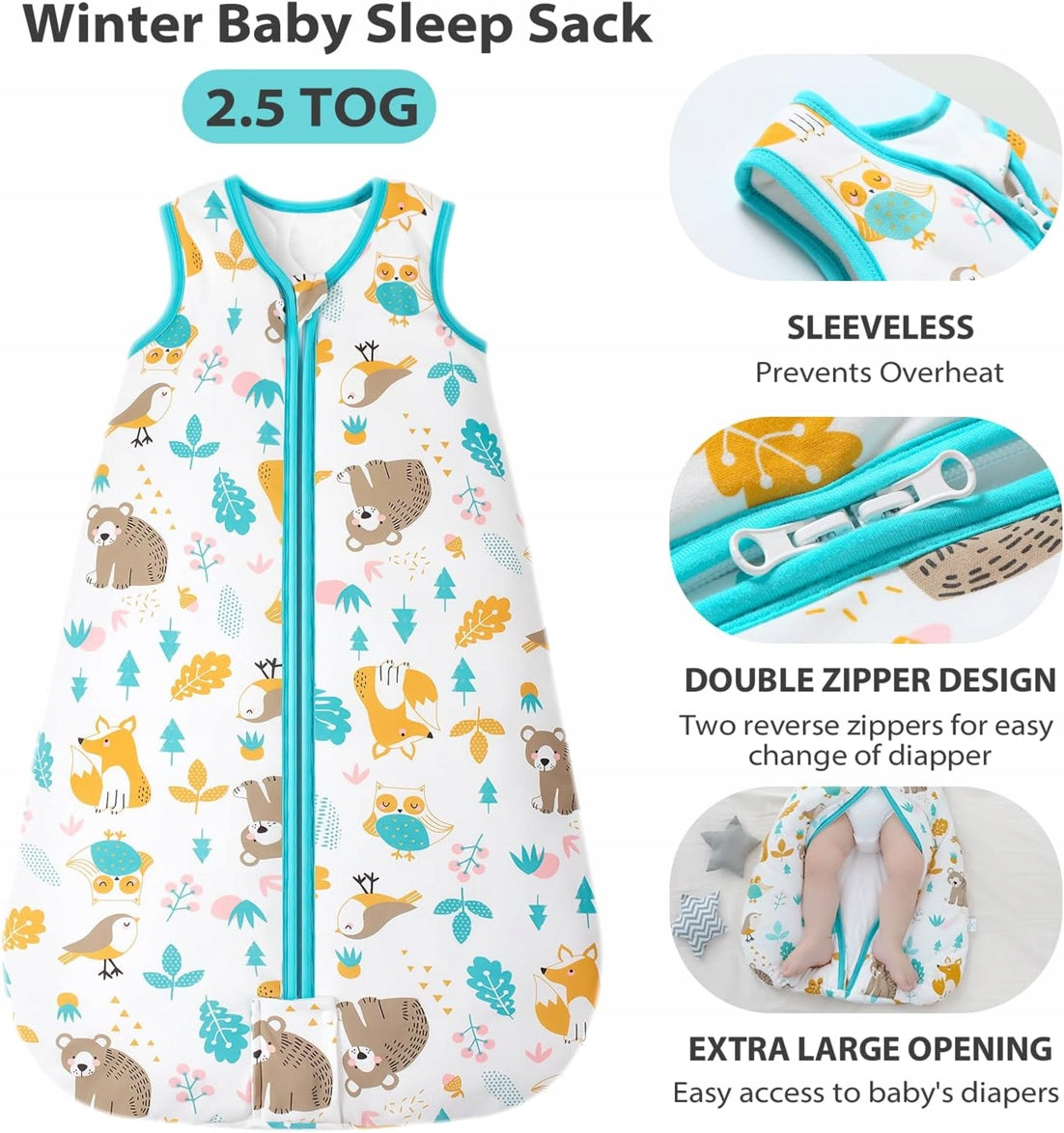 MOSEBEARS spací pytel 2,5 TOG 12-18 měsíců
