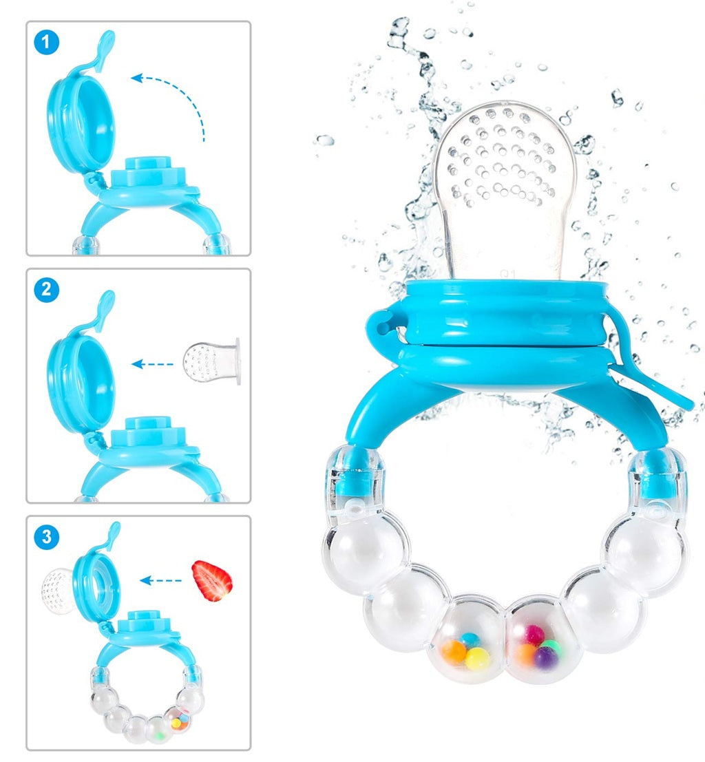 KOSHINE suzetă pentru fructe 2 bucăți 5 tetine + linguriță 125 ml și lanț