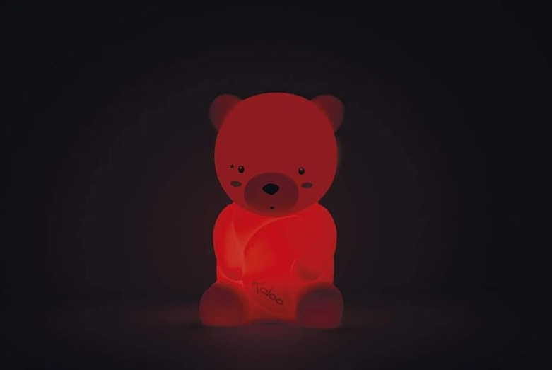 KALOO silikonová noční LED lampička 3 barvy 18 cm MEDVĚD