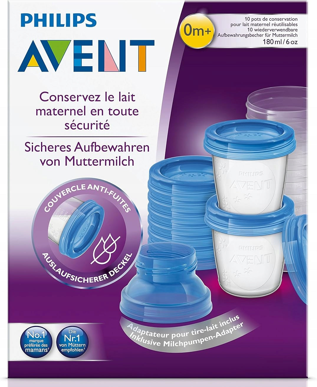 PHILIPS AVENT food containers x10 + adapters