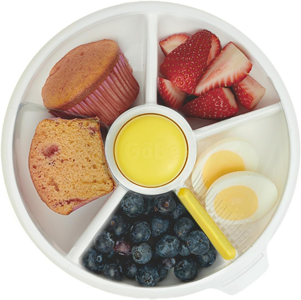 GOBE Snack Spinnersnack containercolour yellow and whitediameter 16.5 cm, height 5.5 cmmaterial