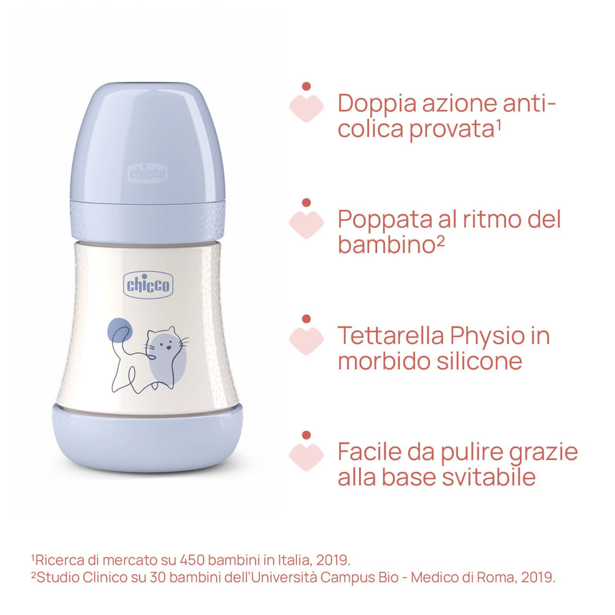 Chicco Perfect5 láhev 150 ml pomalý průtok modrá 0m