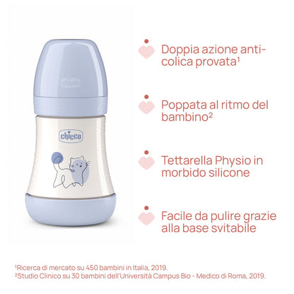Chicco Perfect5 láhev 150 ml pomalý průtok modrá 0m