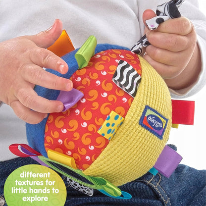 PLAYGRO Loopy Loops senzorický plyšový míček se zrcátkem a zvonečkem