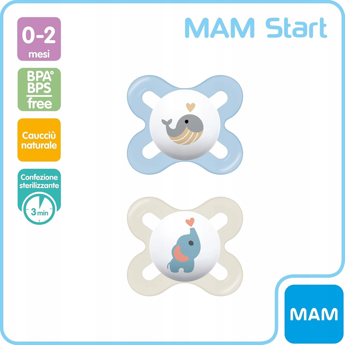 MAM START Beruhigungsschnuller x2 0–2 Monate Kautschuk – Produktbild 2