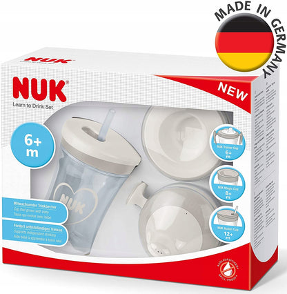 NUK drinking training set, cup + 3 spouts