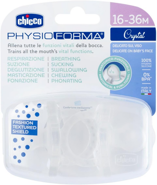 CHICCO PhysioForma Crystal dudlík x2 16-36m LUXE