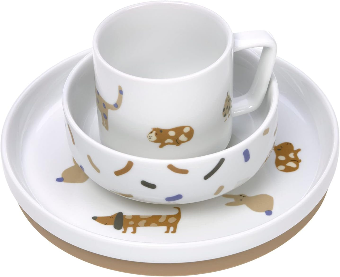 LASSIG Little Mateys plate, porcelain bowl, cup