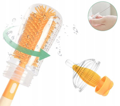 VICLOON 3v1 silikonové kartáče na čištění lahví, dudlíků a brček 28cm