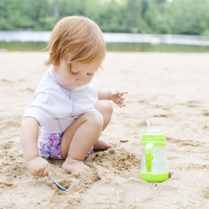 GREEN SPROUTS Sip & Straw Cup skleněný hrneček netekoucí náustek brčko 6 m+