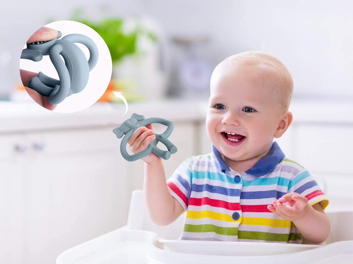 VICLOON silikonové kousátka masírující 3 m+ SLONI 2 kusy