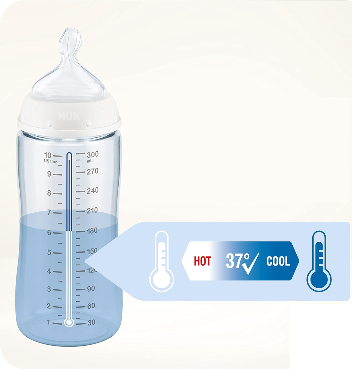 NUK First Choice glass bottle 240 ml teat M 3 m+ SEAHORSE