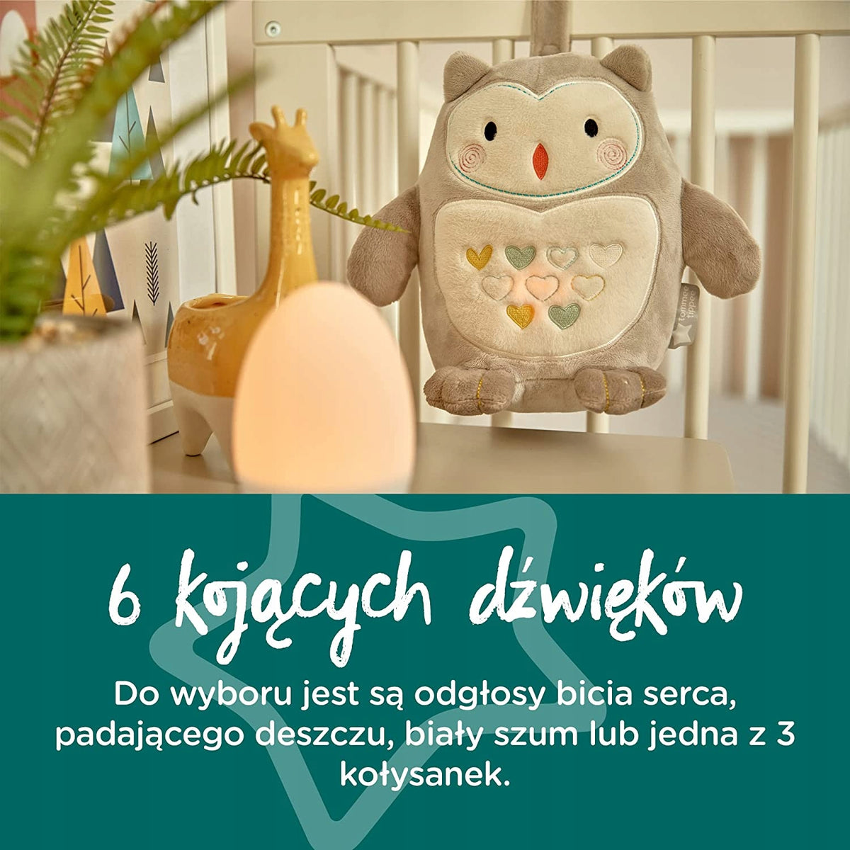 TOMMEE TIPPEE Sova Ollie MAZLÍČEK zvuky bez lampičky