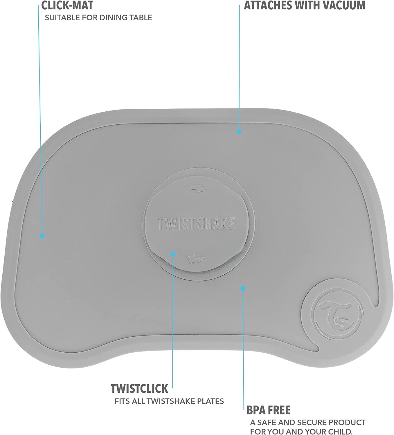 TWISTSHAKE CLICK MAT placemat with plate, 6 months+