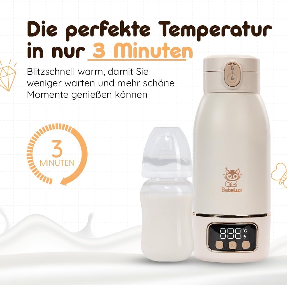 BEBELUX BebeWarm tragbarer USB-Flaschenwärmer 3' – Produktfoto 5