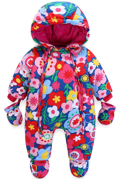 JIAMY Winteroverall mit Kapuze 18–24 Monate + Handschuhe und Schühchen