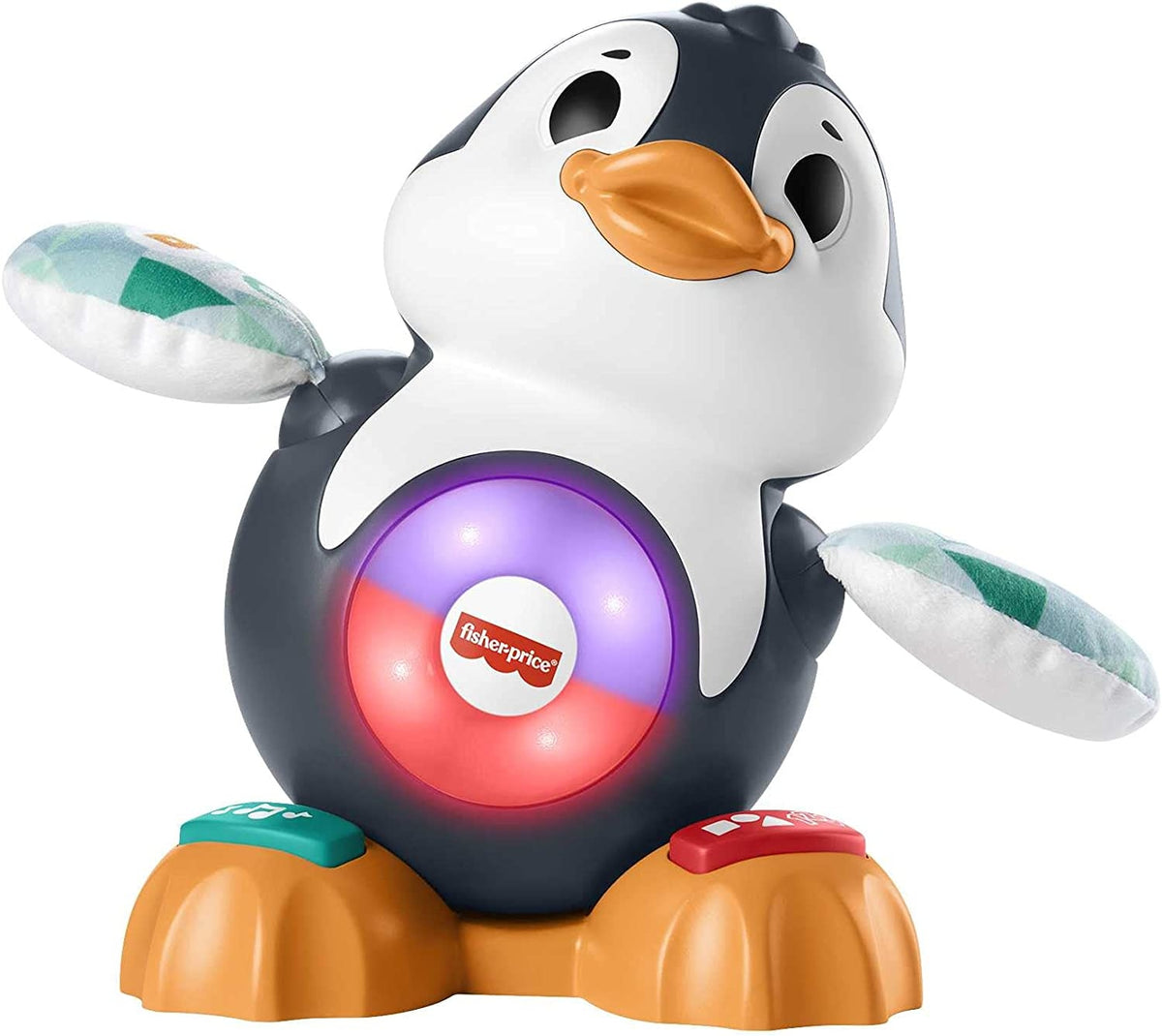 FISHER-PRICE interaktywny PINGWIN j. francuski, kolorowa zabawka edukacyjna z podświetleniem i ruchomymi skrzydełkami
