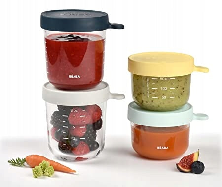 BEABA skleněná nádoba sklenička 2x150 ml, 2x250ml
