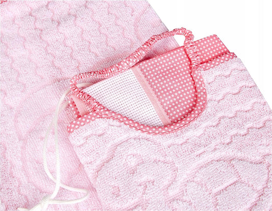 BUBABUcotton bib on elastic, hand towel, pouchnew condition, replacement packaging