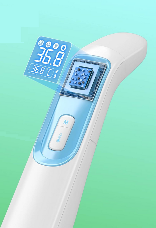 IDOITmultifunctional non-contact thermometer + caseage 0 +colour white and bluewidth 4 cm, length 16