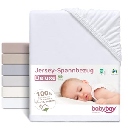 BABYBAY Deluxe Organic prostěradlo 89x50 cm bílé