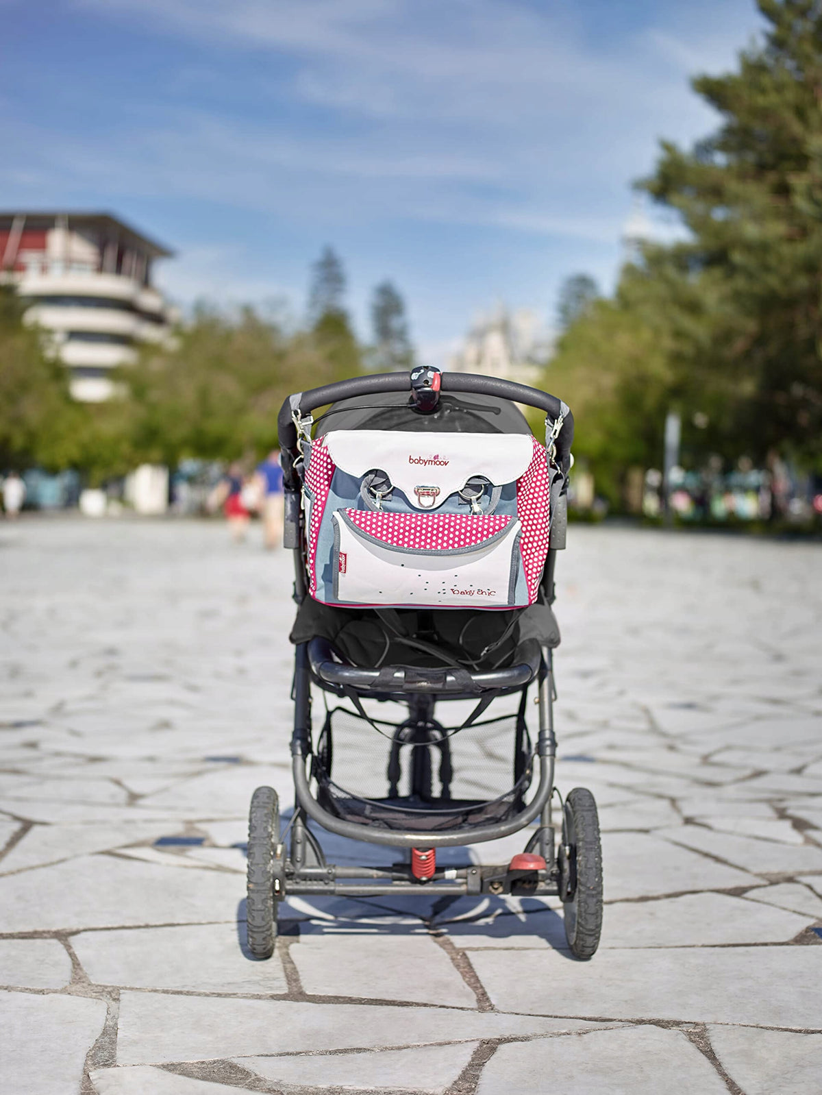 BABYMOOV torba do wózka BABY CHIC + przewijak beżowo-bordowa torba na pieluchy z matą do przewijania