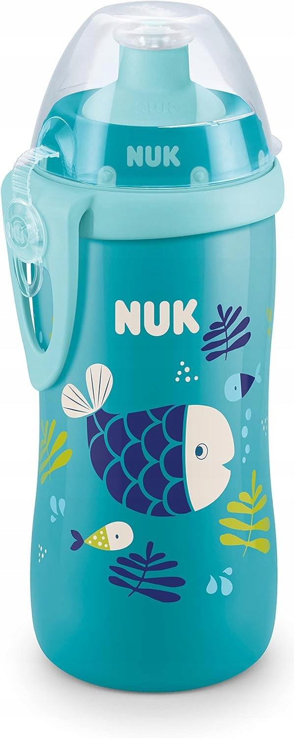 NUK Junior Cup FLASCHE ab 18 Monate, Push-Pull-Trinkaufsatz, 300 ml, CHAMÄLEON-EFFEKT