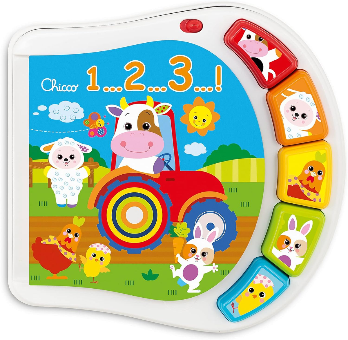 CHICCO Counting Farm elektronická edukační kniha 19 x 19,5 cm