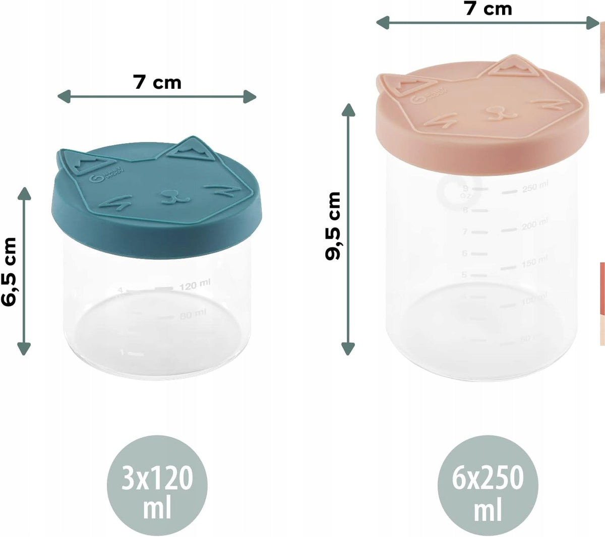 BABYMOOV ISY BOWLS recipiente din STICLĂ 6x250 3x120