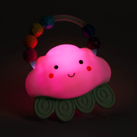 B.TOYS Rain-Glow Squeeze silikonová lampička s kousátkem MRAČKO 11x13 cm