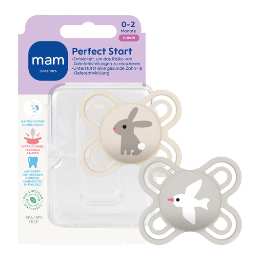 MAM Perfect Start silikonový uklidňující dudlík 0–2 m x2