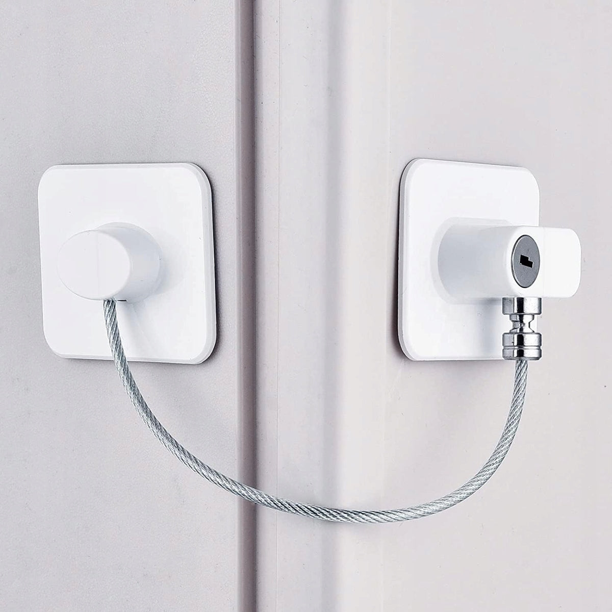 CHILD SAFETY LOCKprotection of cupboards, drawers, fridges, cookerscolour whitedimensions indicated in one of