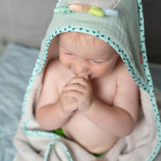 FEHN Mořská Stvoření RUČNÍK S KAPUCÍ 80x80 cm