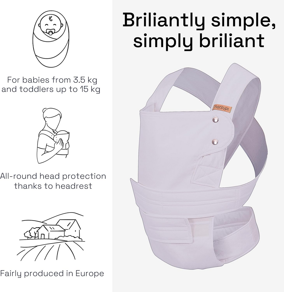 MARSUPI 2.0 ergonomické nosítko S/M 3,5 - 15 kg